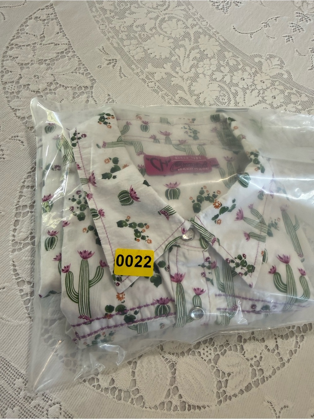 Cowgirl Hardware Cotton Cactus Rose Pearl Snap Western shirt white XXL plus - Picture 13 of 13